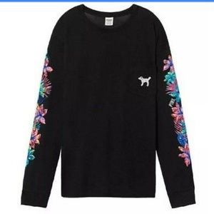 Victoria's Secret Bling PINK Campus LS tee